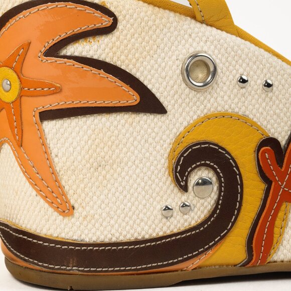 Prada Yellow Platform Beach Theme Appliqué Espadrille Sandals - Picture 8 of 12